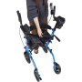 VEVOR Andador para Ancianos con Asiento Soporta 136 kg, Ruedas de PU, Silla de Transporte Aleación de Aluminio Plegable, Reposabrazos Ajustable, Rollator para Exterior Paseos Compras Personas Mayores