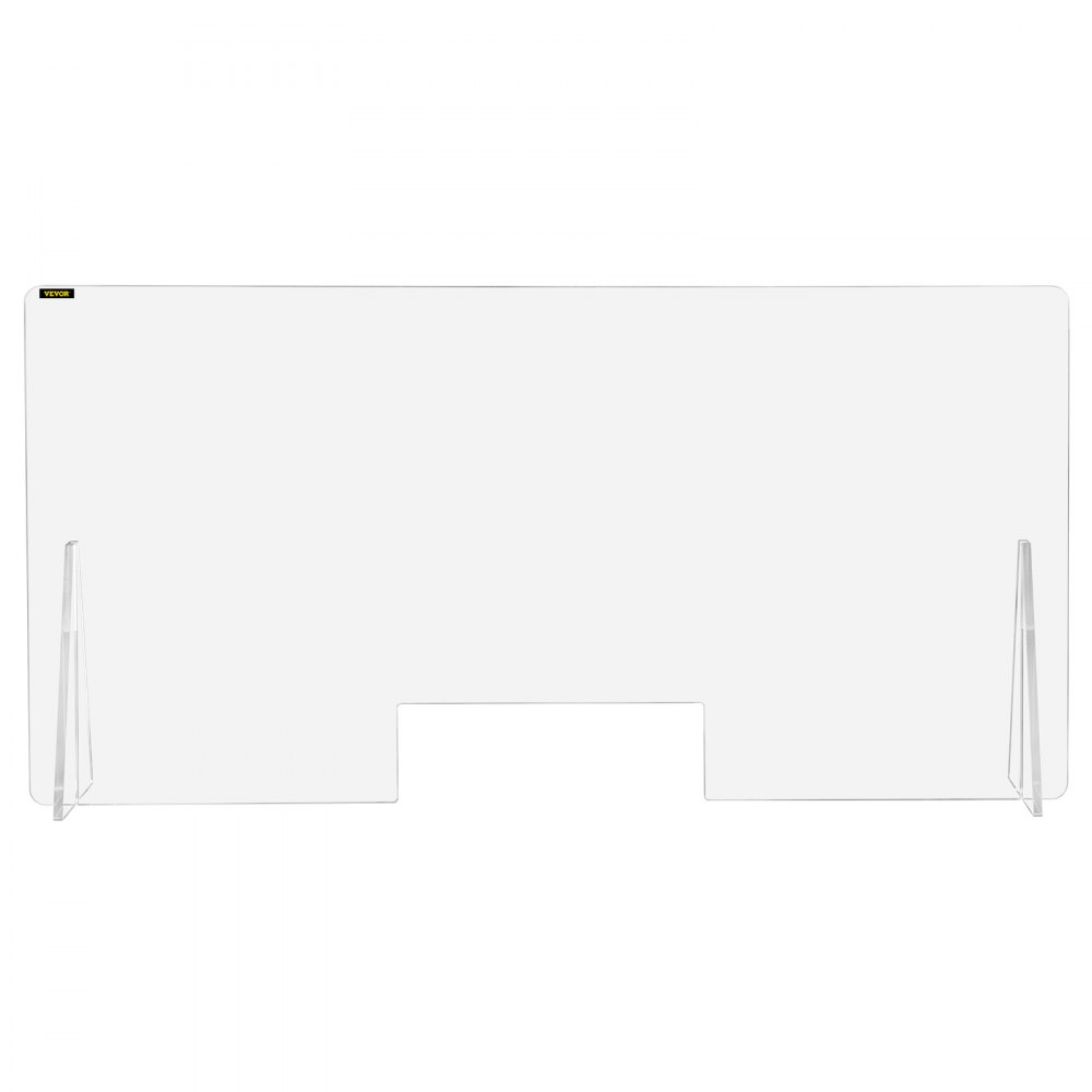 VEVOR Protector de Pantalla Acrílica para Mostrador, 60 x 120 cm Protector contra Estornudos, Ventana de Transacción de 11,5 x 35,6 cm Protector de Pantalla Acrílica para Clínicas, Hoteles, Bancos