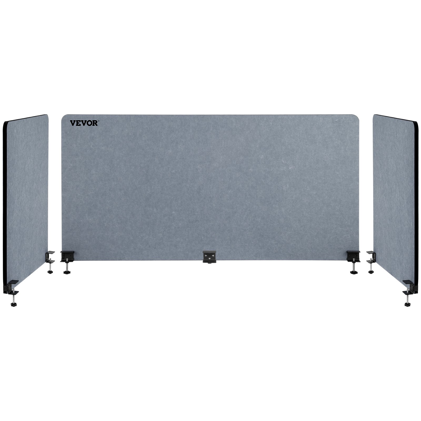 VEVOR Panel de Privacidad de Oficina Gris 152x61 cm 3 Paneles Divisor de Escritorio Espesor de Panel 20 mm Espesor de Escritorio Adecuado 10-35 mm Panel de Privacidad de Escritorio para Oficinas Aulas