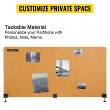 VEVOR Panel de Privacidad de Oficina Amarillo 152x61 cm 3 Paneles Divisor de Escritorio Espesor de Panel 20mm Espesor de Escritorio Adecuado 10-35mm Panel de Privacidad de Escritorio para Oficina Aula
