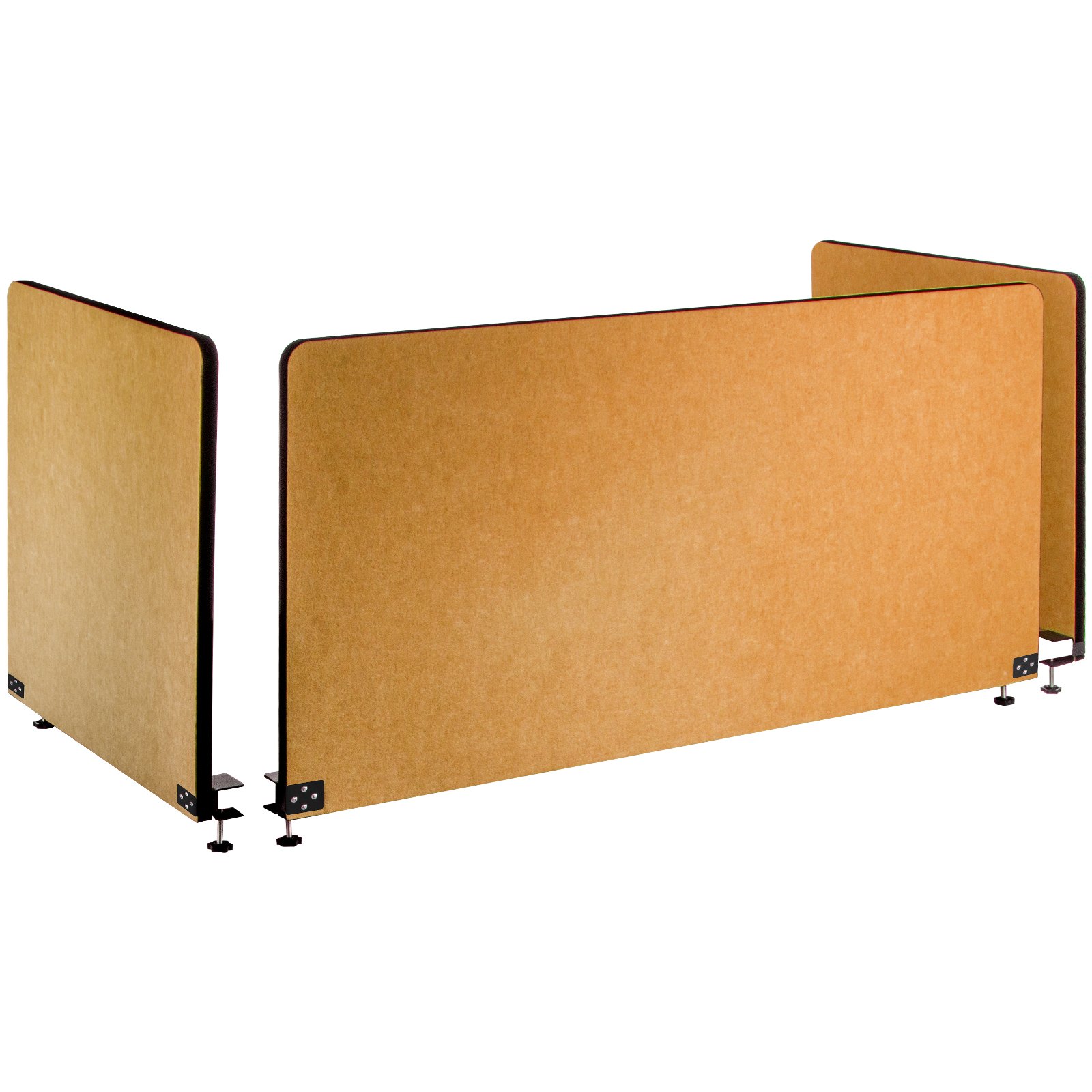 VEVOR Panel de Privacidad de Oficina Amarillo 152x61 cm 3 Paneles Divisor de Escritorio Espesor de Panel 20mm Espesor de Escritorio Adecuado 10-35mm Panel de Privacidad de Escritorio para Oficina Aula