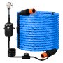 VEVOR 30.5m Heated Water Hose for RV -43℃ Anti Freeze Drinking Water Hose, 16mm ID, Wrinkled Surface, with Leakage Protection GFCI, Built-in Thermostat, Freeze & Leak-Proof, Lead and BPA Free for RVs