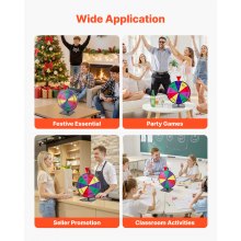 VEVOR Rueda de la Fortuna Interactiva, 10 Ranuras, Soporte, Ruleta Ganadora de Juegos de Lotería con Borrador de Pizarra y 2 Marcadores, 5 Colores, para Fiestas, Pubs, Ferias, 300 x 160 x 390 mm