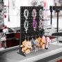 VEVOR Pegboard Display Stand, 43 x 33 cm Tabletop Pegboard Display Stand with 15 Hooks, Thickened Cold-Rolled Steel Peg Board Panel for Grocery, Retail Store and Jewelry Shop, Black (1 PCS)