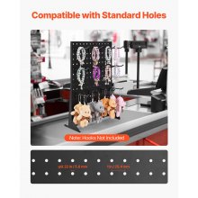 VEVOR 4 PCS Expositor de Tablero Perforado de 440 x 330 x 114 mm, Organizador de Accesorios de Panel de Acero Laminado en Frío Grueso para Supermercados, Tiendas Minoristas y Joyerías, Negro