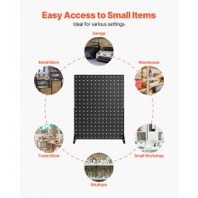 VEVOR 4 PCS Expositor de Tablero Perforado de 440 x 330 x 114 mm, Organizador de Accesorios de Panel de Acero Laminado en Frío Grueso para Supermercados, Tiendas Minoristas y Joyerías, Negro