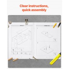 VEVOR Estantería de Escritorio de Madera 94x24x73 cm 1 Nivel para Oficina Hogar