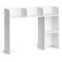 VEVOR Estantería de Escritorio de Madera 94,5x24,1x73,4 cm Organizador de Almacenamiento de Escritorio 2 Niveles con Almohadillas Antideslizantes para los Pies para Oficina, Hogar, Dormitorio, Blanco