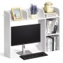 VEVOR Estantería de Escritorio de Madera 94,5x24,1x73,4 cm Organizador de Almacenamiento de Escritorio 2 Niveles con Almohadillas Antideslizantes para los Pies para Oficina, Hogar, Dormitorio, Blanco