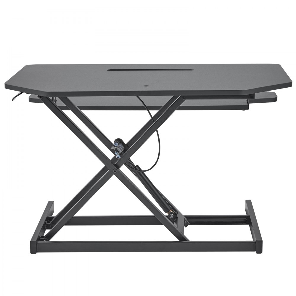 VEVOR Convertidor de Escritorio de Pie de 91,5x60 cm Mesa Elevable con Altura Ajustable 14-51 cm con Bandeja para Teclado de 91,5x30 cm Capacidad de 20 kg Soporte para Portátil Sentado para PC Monitor