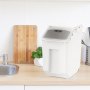 VEVOR Mothproof Storage Containers Kitchen Storage Boxes 15 L x 2, Visible PP Storage Containers with Lids and Wheels, Airtight Containers for Rice, Flour, Sugar, Pulses, Nuts, Pet Food