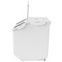 VEVOR Mothproof Storage Containers Kitchen Storage Boxes 15 L x 2, Visible PP Storage Containers with Lids and Wheels, Airtight Containers for Rice, Flour, Sugar, Pulses, Nuts, Pet Food
