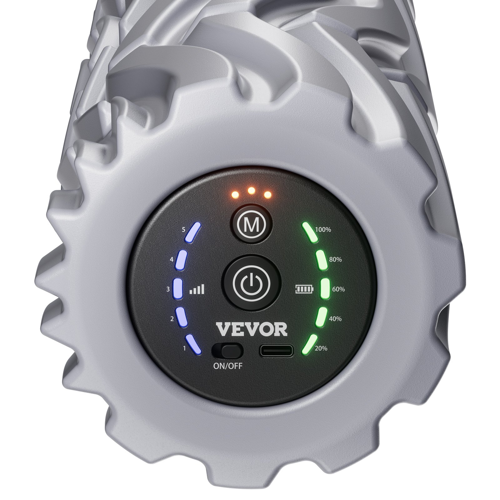 VEVOR Rodillo de Espuma Vibratorio, Rodillo de Masaje Eléctrico de 5 Velocidades, con 3 Modos de Vibración, EVA de Alta Densidad para Tejido Profundo, Alivio del Dolor de Espalda, Φ 120 x 400 mm