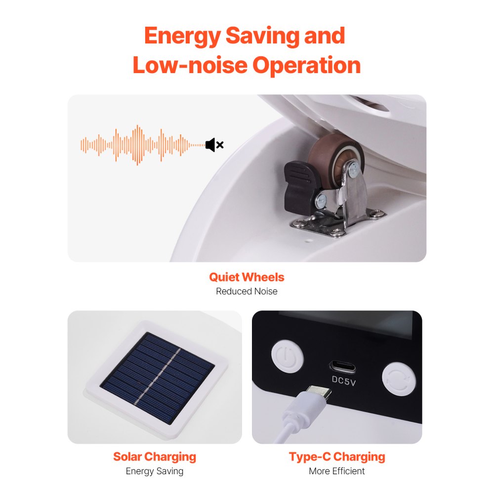 VEVOR Rueda de Ejercicio para Gatos de 1150 x 395 x 1090 mm, Rueda para Correr para Gatos con Freno y Pista Alfombrada, Podómetro, Cinta de Correr Silenciosa para Gatos de Menos de 13,6 kg, Blanco