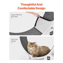VEVOR Rueda de Ejercicio para Gatos con Podómetro 1150 x 395 x 1090 mm, Blanco