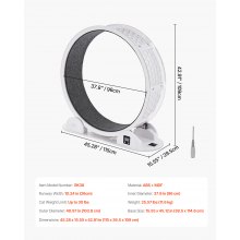 VEVOR Rueda de Ejercicio para Gatos con Podómetro 1150 x 395 x 1090 mm, Blanco