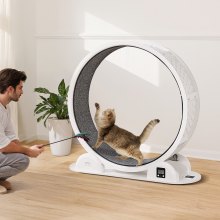 VEVOR Rueda de Ejercicio para Gatos con Podómetro 1150 x 395 x 1090 mm, Blanco