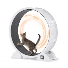 VEVOR Rueda de Ejercicio para Gatos con Podómetro 1150 x 395 x 1090 mm, Blanco