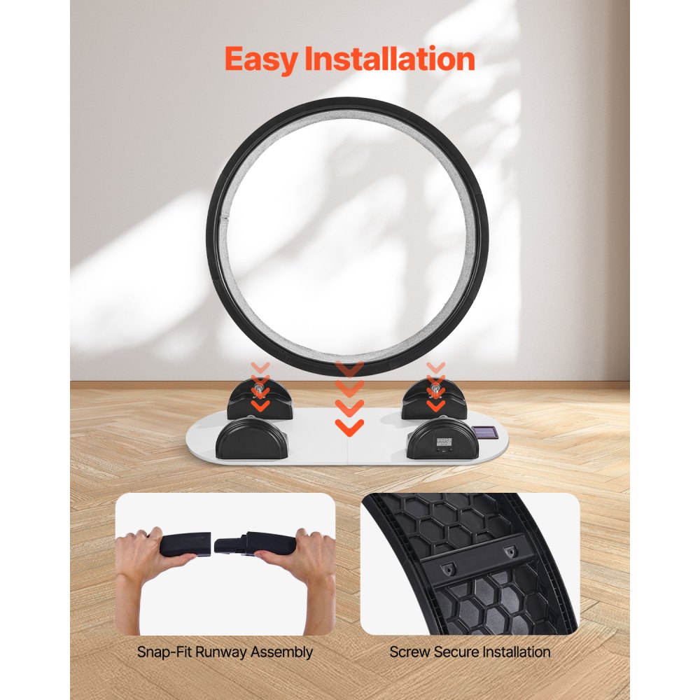 VEVOR Cat Exercise Wheel, 115x39.5x109cm, Exercise Wheel with Brake & Carpeted Running Track, Cat Treadmill for House Cats under 13.6 kg, Cat Trainer for Pet Health and Fitness, Black