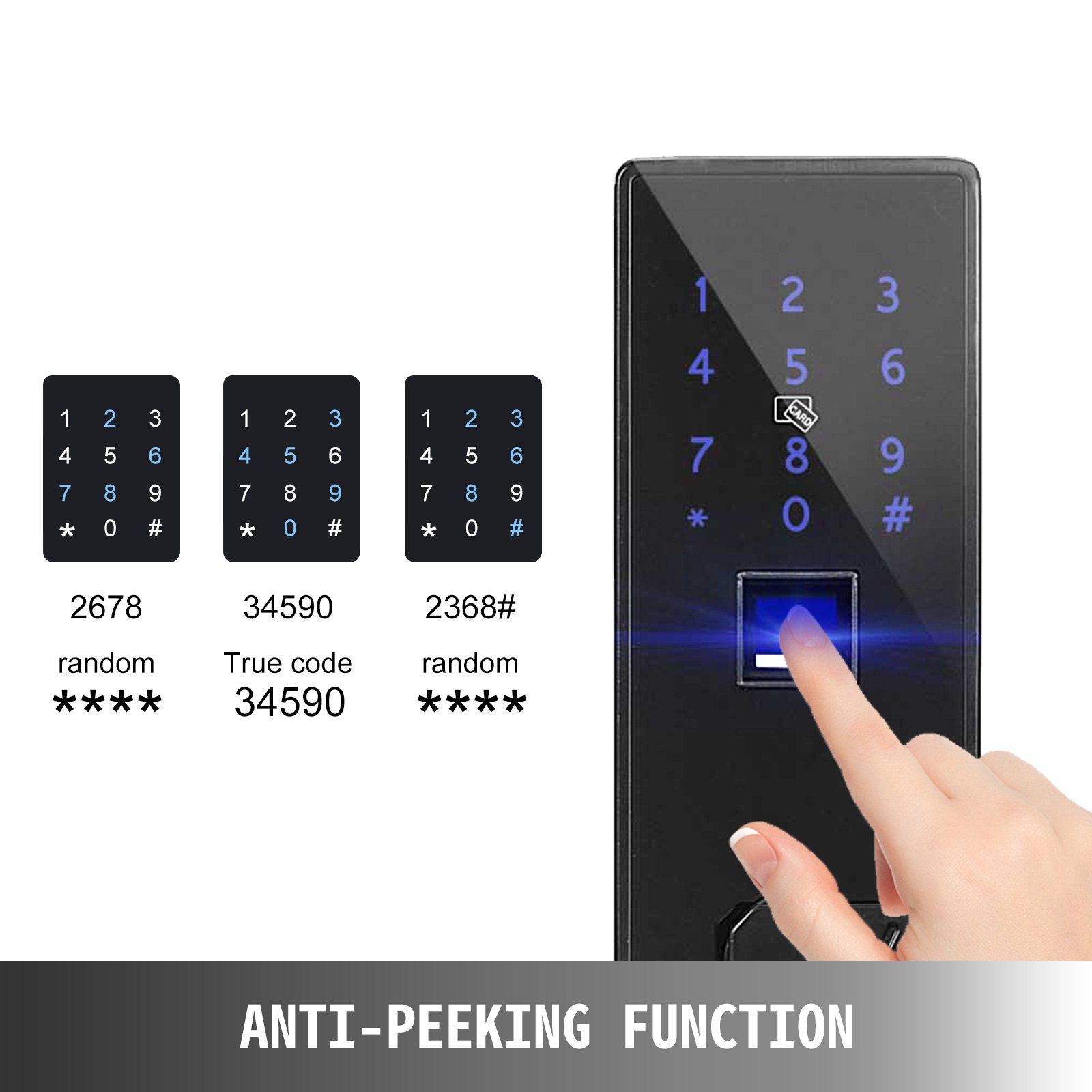 Cerradura Electrónica Inteligente 4 Vías Pantalla De Huellas Puerta De Seguridad
