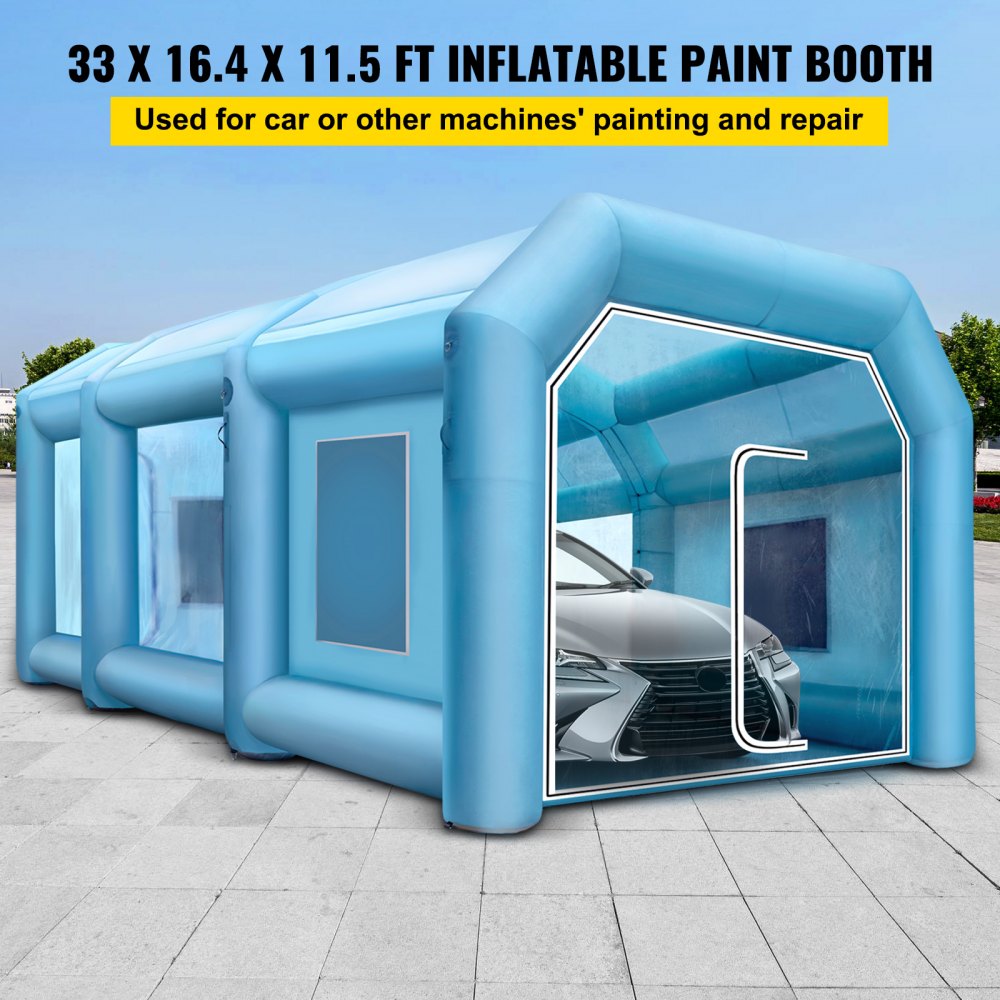 Carpa de Pintura Inflable Tienda de Pintura Gigante para Coches 33x16.4x11.5Ft