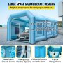 VEVOR Cabina de Pintura Hinchable 10x5x3,5 m, Tienda de Pintura Hinchable para Coche, con 2 Sopladores y Sistema de Filtración, Portátil, Estación de Trabajo de Pintura Automotriz, Garaje