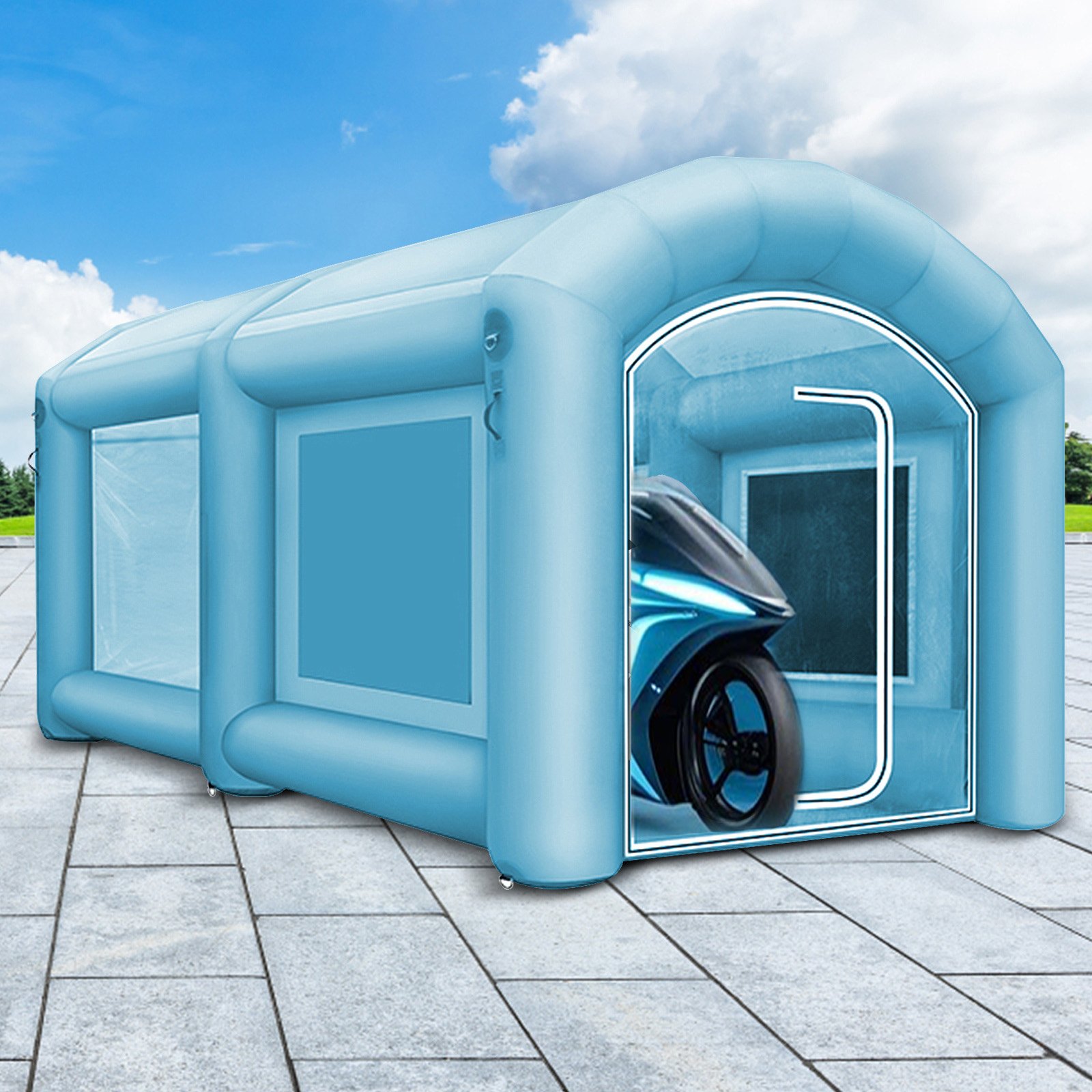 VEVOR Tienda de Campaña para Coche, Cabina de Pulverización Inflable Cabina de Pintura Inflable 4x2,5x2,2 m
