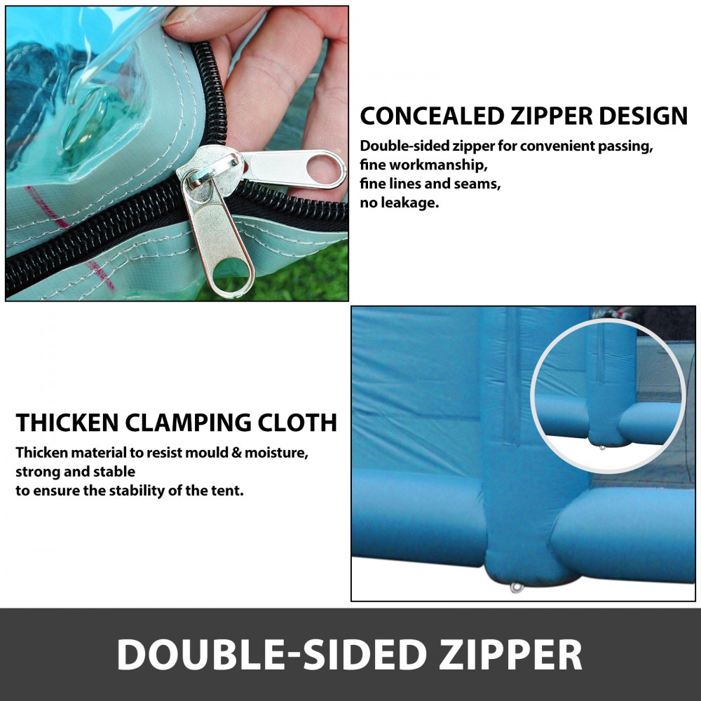 VEVOR Inflatable Tent 19.7x9.8x8.2Ft Inflatable Spray Booth Custom Tent Inflatable Paint Booth Tent Car Paint Booth Giant Workstation 210D Oxford Fabric with 2 Blowers