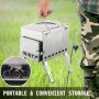 Estufa de leña portátil para acampar VEVOR transportada en un campo de hierba.