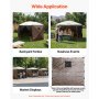 VEVOR Paredes Laterales para Toldo 173 x 148 cm, Impermeables y con Protección Solar, Paneles para Carpas Diseño de Ventana Unilateral para Eventos al Aire Libre, Solo 3 Paredes Laterales, Marrón