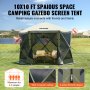 VEVOR Carpa plegable para cenador, carpa con pantalla emergente, toldo de 6 lados, refugio solar con 6 paños de viento de privacidad extraíbles y ventanas de malla, carpa con pantalla de instalación rápida de 10x10 pies con mosquitera, verde militar