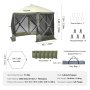 VEVOR Carpa plegable para cenador, carpa con pantalla emergente, toldo de 6 lados, refugio solar con 6 paños de viento de privacidad extraíbles y ventanas de malla, carpa con pantalla de instalación rápida de 10x10 pies con mosquitera, verde militar