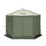 VEVOR Carpa plegable para cenador, carpa con pantalla emergente, toldo de 6 lados, refugio solar con 6 paños de viento de privacidad extraíbles y ventanas de malla, carpa con pantalla de instalación rápida de 10x10 pies con mosquitera, verde militar