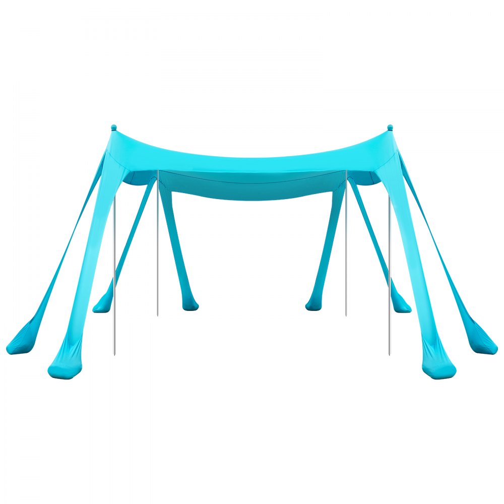 VEVOR Tienda de Playa Desplegable 3,0 x 3,0 m, 2 m de Alto, Toldo de Playa Portátil, Protección UPF 50+, con Palas y Anclaje de Arena Estacas de Tierra, para Vacaciones Viajes Camping, Verde Turquesa