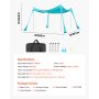 VEVOR Tienda de Playa Desplegable 3,0 x 3,0 m, Toldo de Playa Portátil, 2 m de Alto, Protección UPF 50+, 4 Polos con Sacos y Palas de Arena, Carpa Solar para Vacaciones Viajes Camping, Verde Turquesa