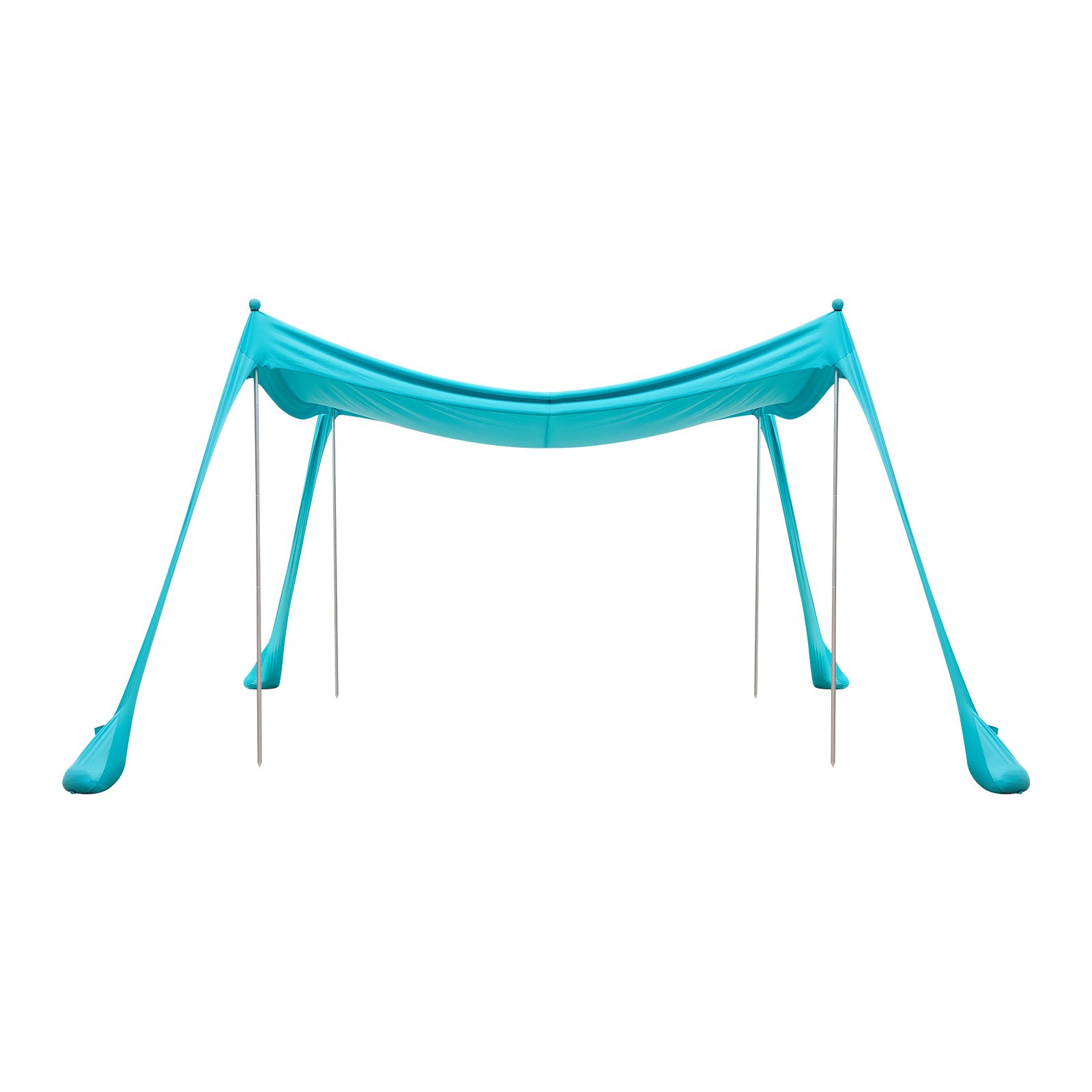 VEVOR Tienda de Playa Desplegable 3,0 x 3,0 m, Toldo de Playa Portátil, 2 m de Alto, Protección UPF 50+, 4 Polos con Sacos y Palas de Arena, Carpa Solar para Vacaciones Viajes Camping, Verde Turquesa