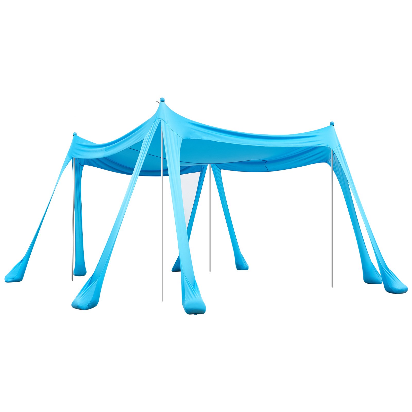 VEVOR Tienda de Playa Desplegable 3,0 x 3,0 m, Toldo de Playa Portátil, 2 m de Alto, Protección UPF 50+, con Palas y Anclaje de Arena Estacas de Tierra, para Vacaciones Viajes Camping, Color Azul