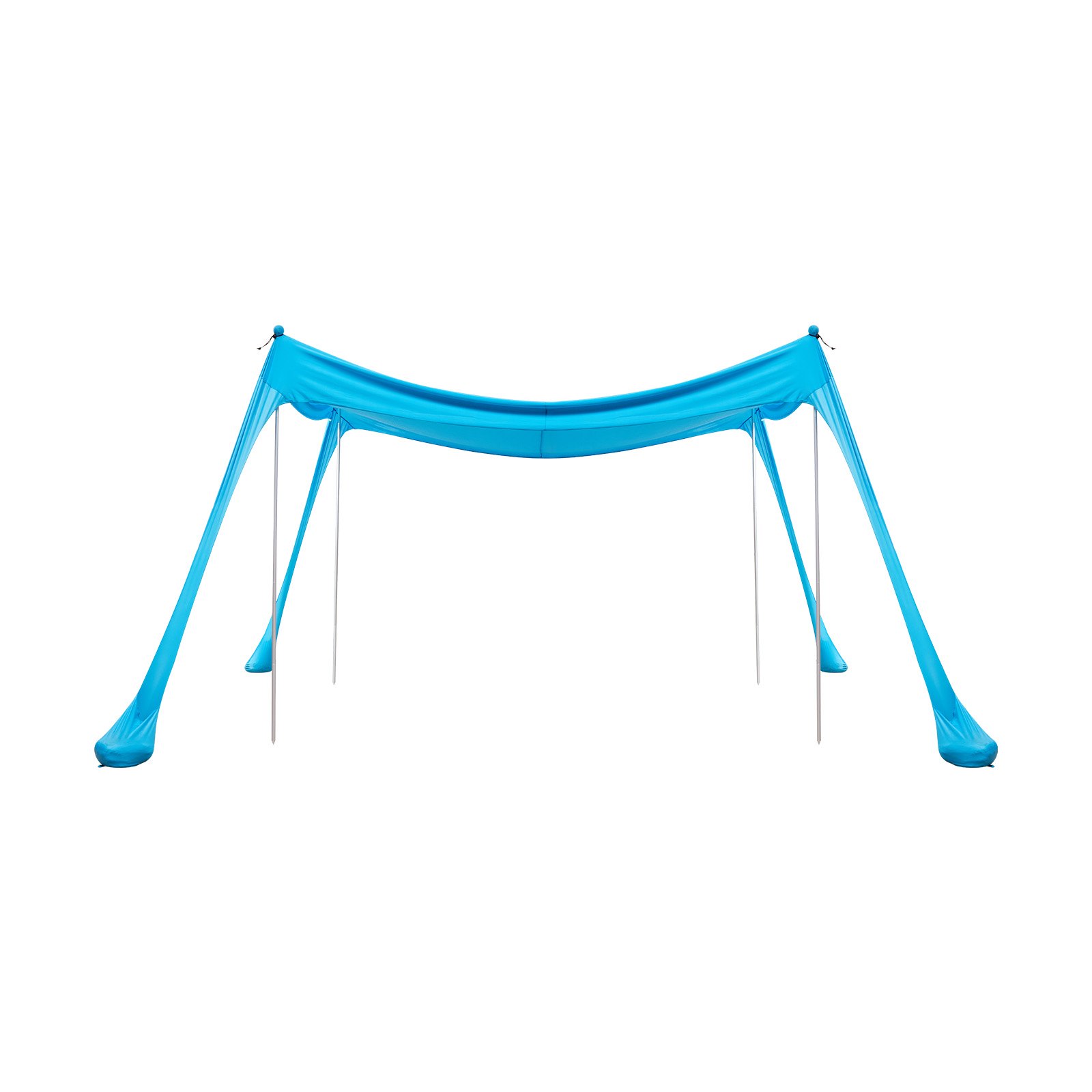 VEVOR Tienda de Playa Desplegable 3,0 x 3,0 m, Toldo de Playa Portátil, Protección UPF 50+, con 4 Estacas de Tierra y 4 Polos Anclaje de Arena, Refugio Solar para Vacaciones Viajes Camping, Color Azul