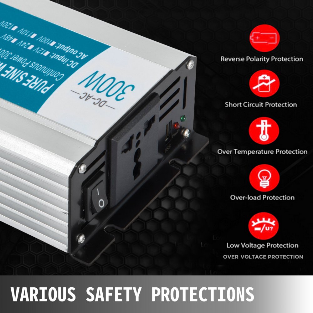 Inversor Onda Pura 300w 600w 12v A 220v 230v Convertidor Transformador