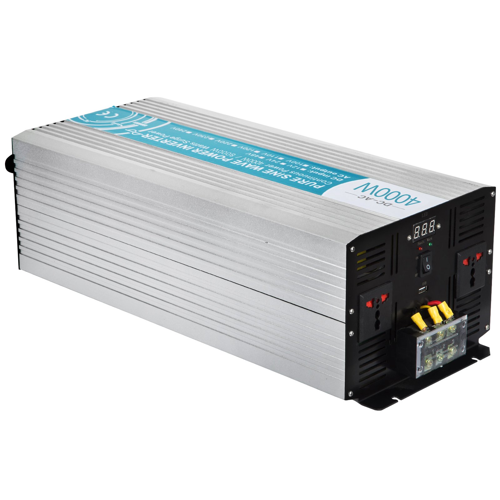 Inversor De Corriente Onda Pura 4000w 8000w 24v 220v Convertidor Con Led Cables