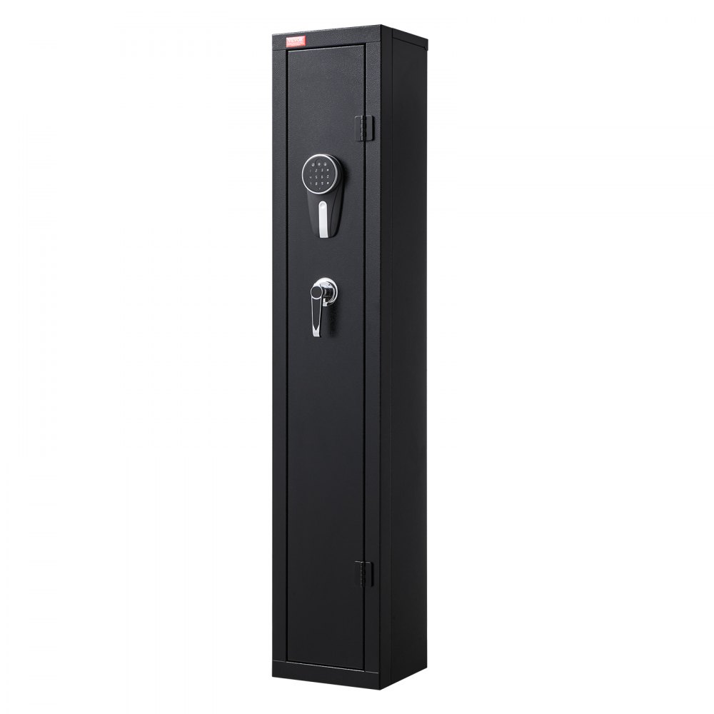 VEVOR Armario para Armas Largas, con Teclado Digital y Llave, Caja Fuerte para Rifles con Cargador, Iluminación LED y Soportes Ajustables, 250 x 220 x 1335 mm (Requiere Ensamblaje)