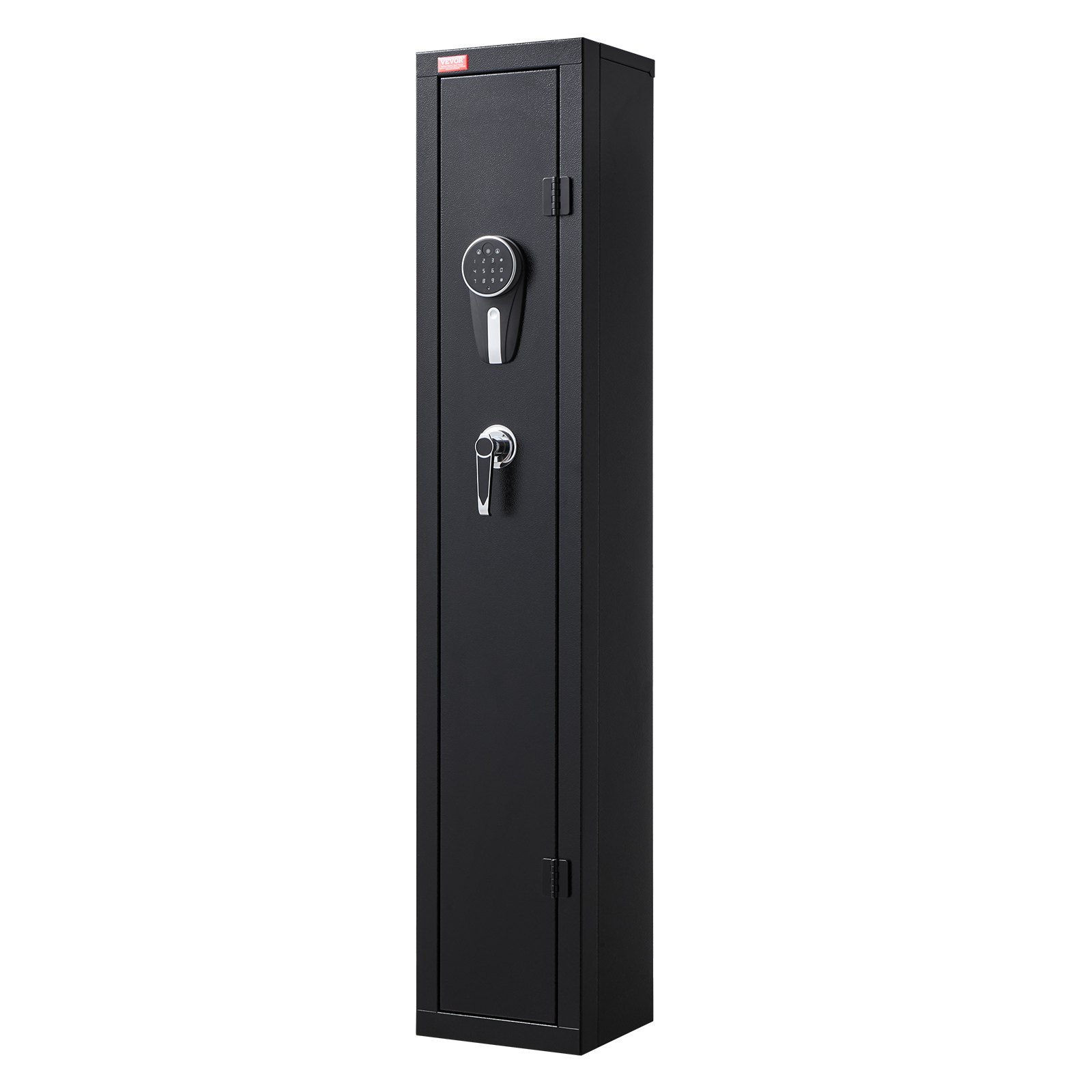 VEVOR Armario para Armas Largas, con Teclado Digital y Llave, Caja Fuerte para Rifles con Cargador, Iluminación LED y Soportes Ajustables, 250 x 220 x 1335 mm (Requiere Ensamblaje)