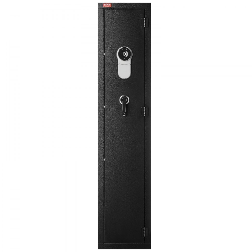 VEVOR Armario para Rifles de Acero Laminado en Frío, Caja Fuerte para Armas Largas con Llave, Estación de Carga y Luz LED, Soportes Ajustables, 300 x 280 x 1396 mm, Requiere Ensamblaje