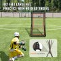 VEVOR Red de Rebote 122x213 cm Rebotador de Fútbol Lacrosse Voleibol Tres Configuraciones de Ángulo Objetivo de Béisbol Softbol Marco de Acero para Entrenamiento en Solitario en Interiores Exteriores
