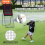 VEVOR Red de Rebote 92 x 244 cm Rebotador de Fútbol Lacrosse Voleibol Tres Configuraciones de Ángulo Objetivo de Béisbol Softbol Marco de Acero para Entrenamiento en Solitario en Interiores Exteriores