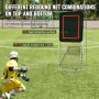 VEVOR Red de Rebote 92 x 244 cm Rebotador de Fútbol Lacrosse Voleibol Tres Configuraciones de Ángulo Objetivo de Béisbol Softbol Marco de Acero para Entrenamiento en Solitario en Interiores Exteriores
