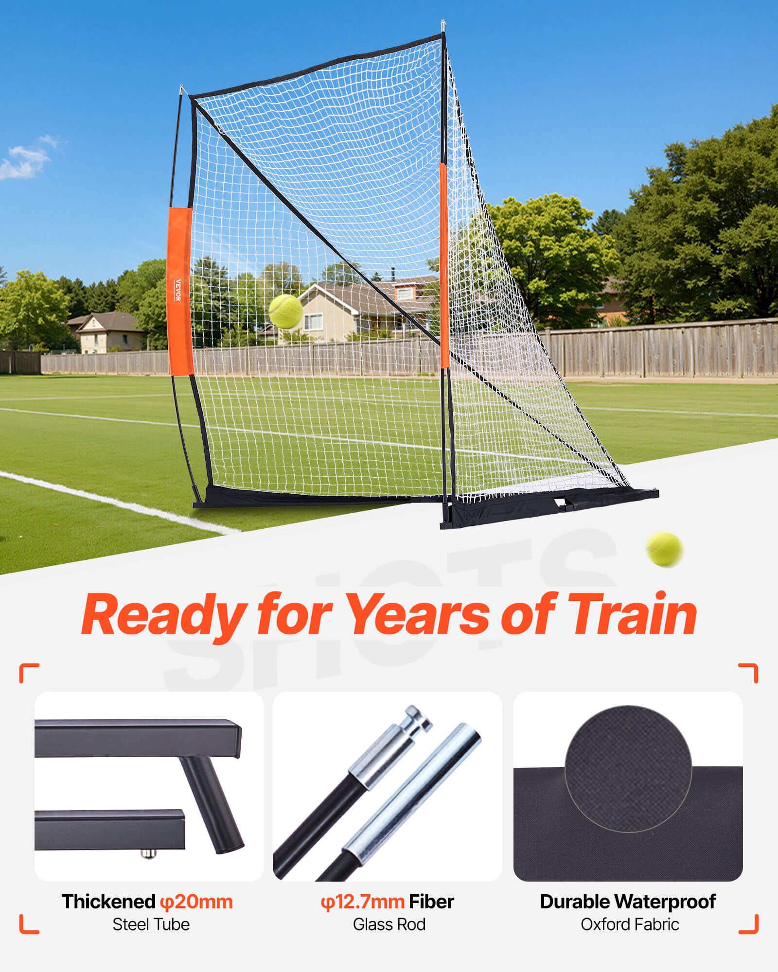 VEVOR Portería de Lacrosse Portátil Jaula de Lacrosse de 1,8x2,1x1,8m con Red y Conveniente Bolsa de Transporte Equipos de Entrenamiento de Fácil Configuración en el Jardín del Patio Trasero Parque al