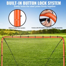 VEVOR Portería de Lacrosse Portátil Jaula de Lacrosse de 2,1x1,8x1,8 m con Red y Bolsa de Transporte Equipo de Entrenamiento de Fácil Configuración en el Jardín del Patio Trasero Parque al Aire Libre