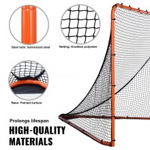 VEVOR Portería de Lacrosse Portátil Jaula de Lacrosse de 2,1x1,8x1,8 m con Red y Bolsa de Transporte Equipo de Entrenamiento de Fácil Configuración en el Jardín del Patio Trasero Parque al Aire Libre