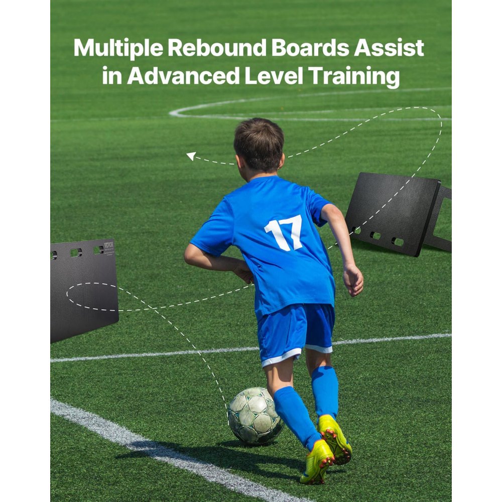 VEVOR Tabla de Rebote de Fútbol ​​Pared de Fútbol Portátil 100x40 cm con Rebote de 2 Ángulos Fabricada en HDPE Equipo de Entrenamiento de Fútbol para Niños y Adultos, Entrenamiento de Pases y Tiros
